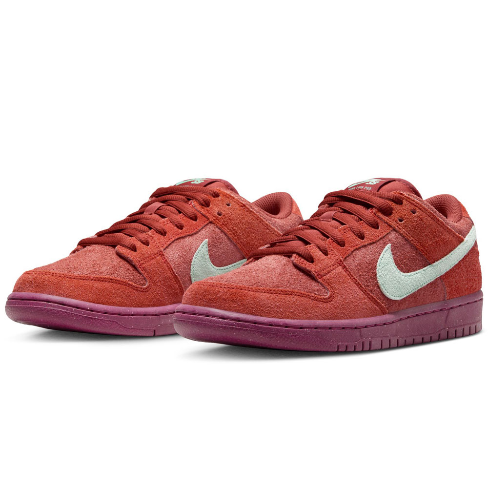 26.5cm NIKE SB DUNK LOW PRO PRM ( MYSTIC RED AND EMERALD RISE ) DV5429-601