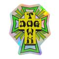 ドッグタウン|CROSS LOGO ホログラフィック GREEN STICKER 10cm-0